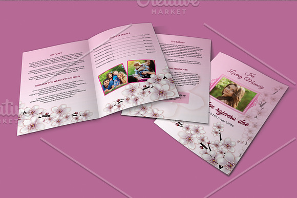Funeral Program Template - V813 in Brochure Templates - product preview 1
