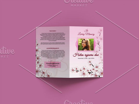 Funeral Program Template - V813 in Brochure Templates - product preview 3