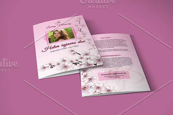 Funeral Program Template - V813 in Brochure Templates - product preview 4