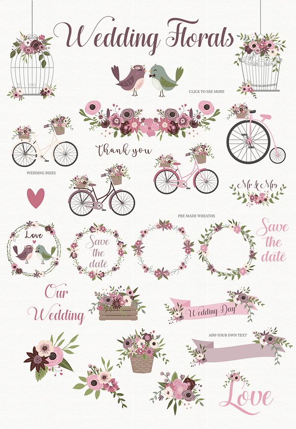 Wedding florals in Illustrations - product preview 1