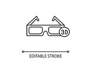 3D glasses linear icon