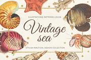 Vintage sea - nautical design set
