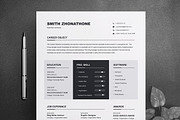 One Page Resume / CV Design Template