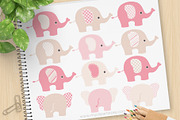 Pink Elephants Clipart, SVG
