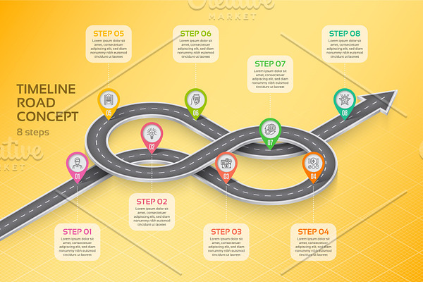 Isometric navigation map infographic