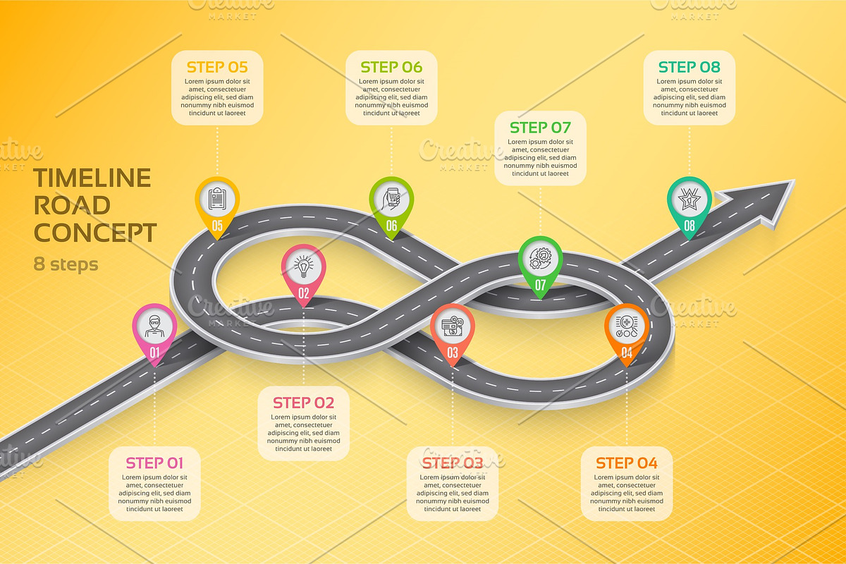 Isometric navigation map infographic in Illustrations - product preview 8