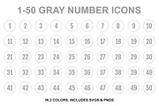 Gray Single Line Number Icons