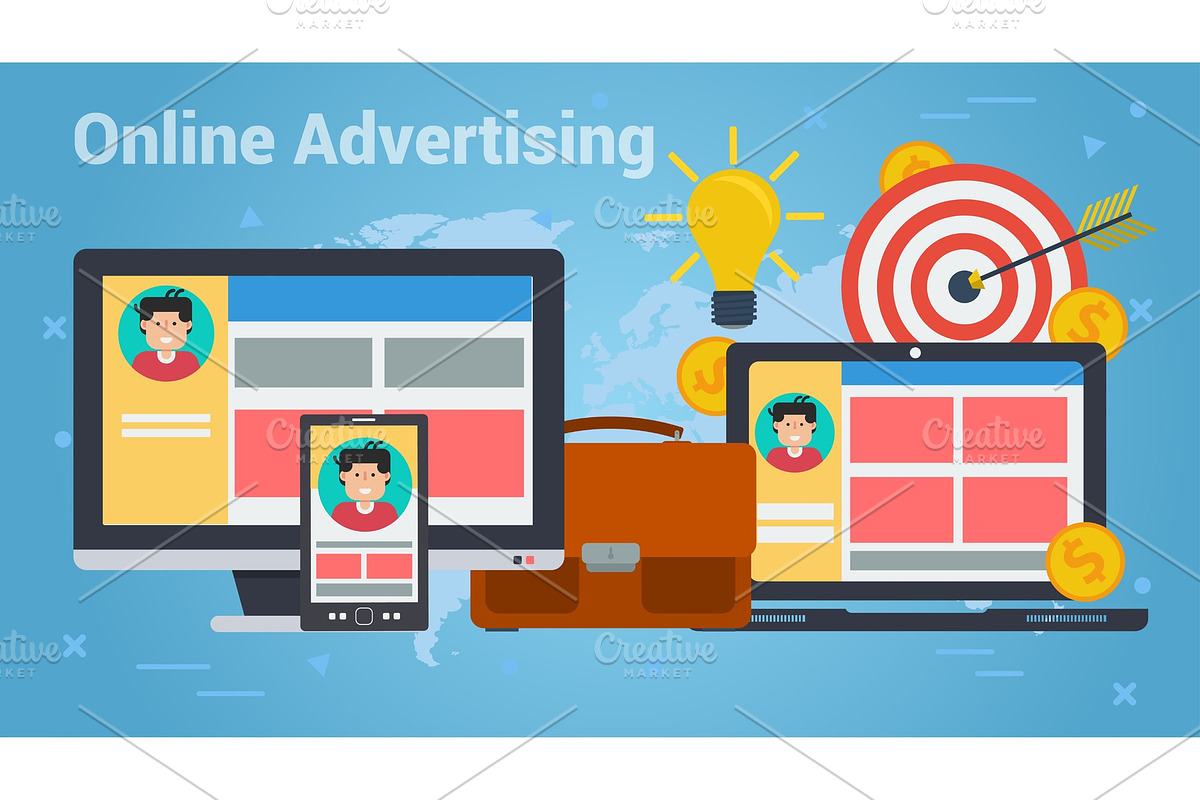 Business Banner - Online advertising in Illustrations - product preview 8