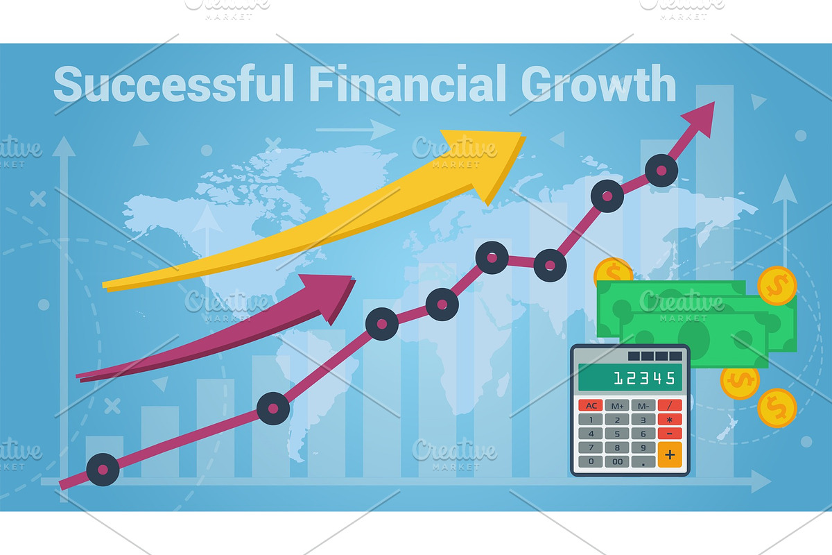 Charts showing successful growth of in Illustrations - product preview 8