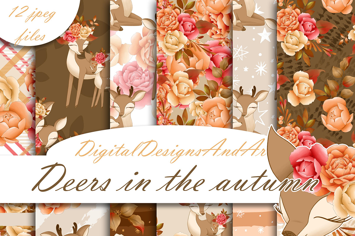 Autumn deer pattern in Patterns - product preview 8