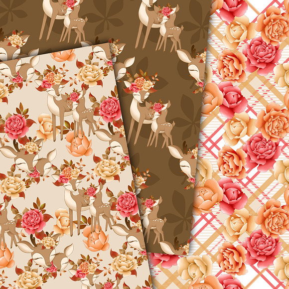 Autumn deer pattern in Patterns - product preview 1