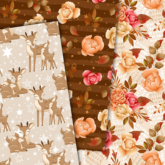 Autumn deer pattern in Patterns - product preview 3