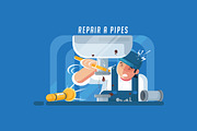 Repair a Pipes - Vector Activity