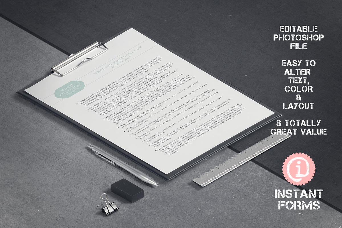 Photography Forms and Contract in Stationery Templates - product preview 8