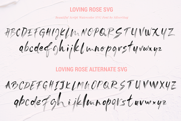 Loving Rose SVG Watercolor Font in Love Fonts - product preview 8
