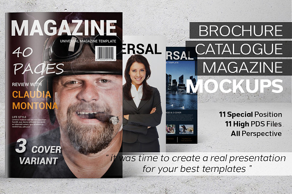 Brochure Catalog Magazine MockUps in Print Mockups - product preview 4