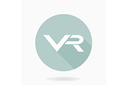Fine Vector Flat Icon With VR Logo