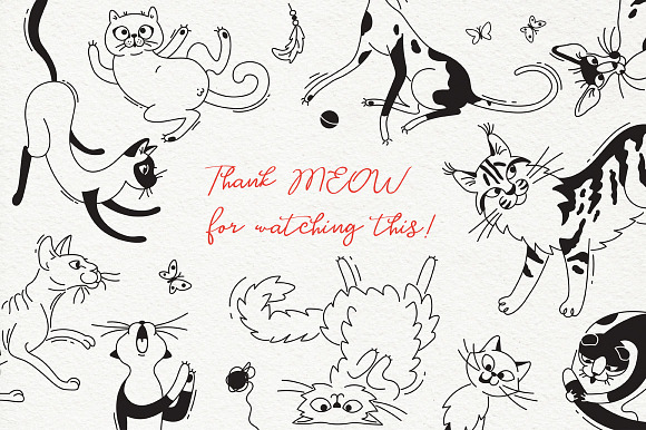 Cats Playing in Illustrations - product preview 2