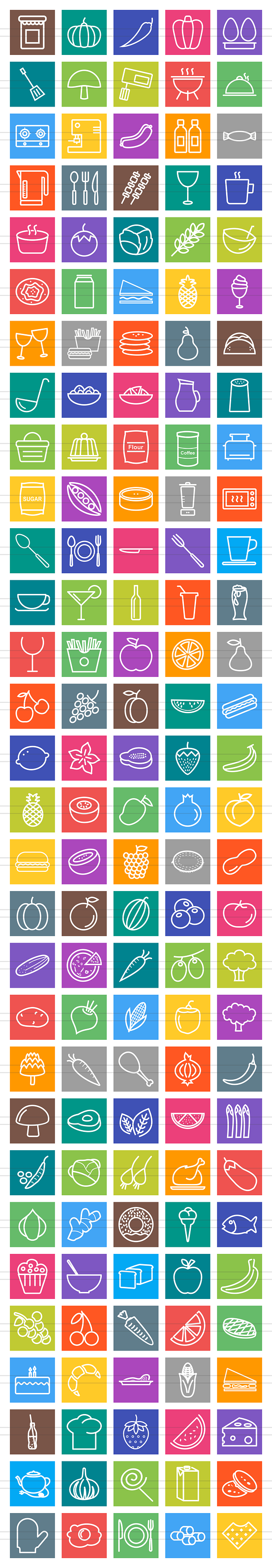 150 Natural Food Line Icons in Graphics - product preview 1