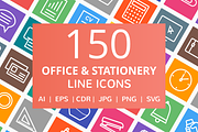 150 Office & Stationery Line Icons