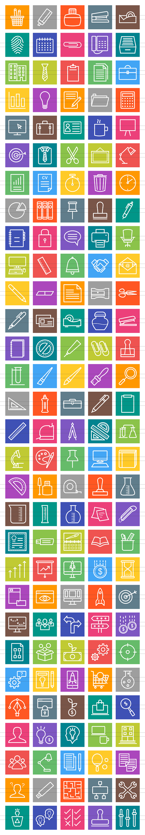 150 Office & Stationery Line Icons in Graphics - product preview 1