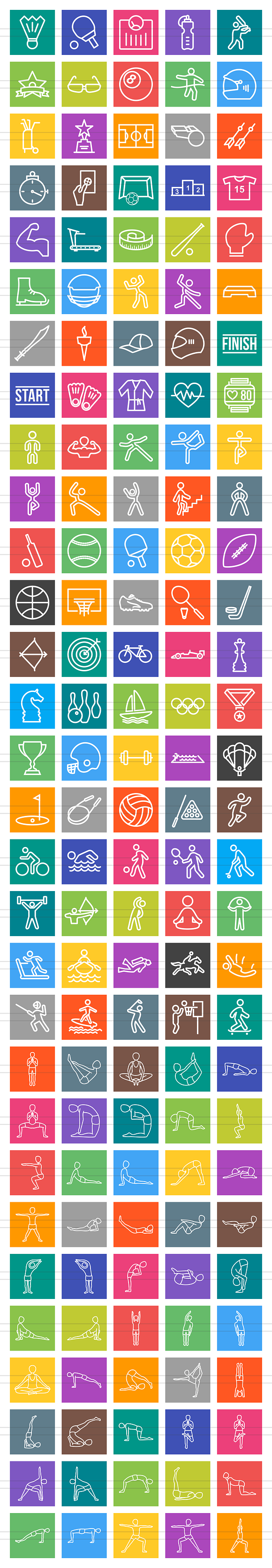 150 Fitness & Sports Line Icons in Graphics - product preview 1