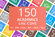 150 Academics Line Icons
