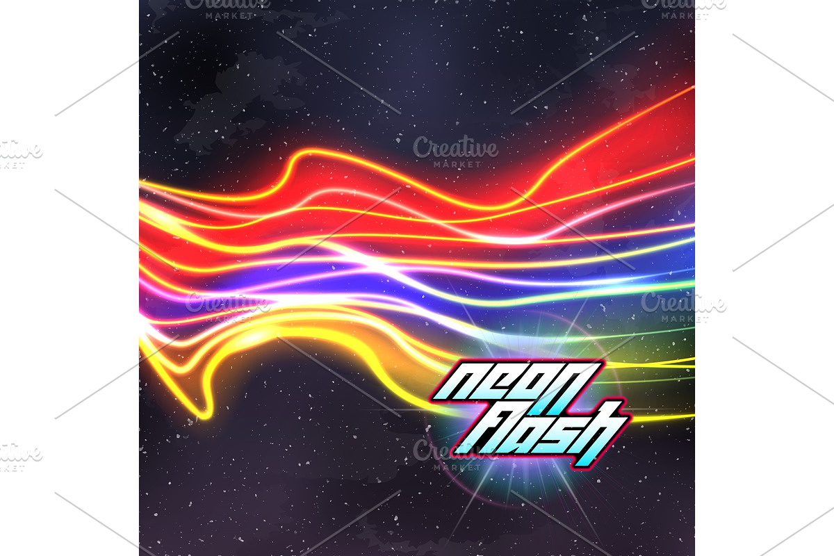 Neon lines New Retro Wave background in Illustrations - product preview 8