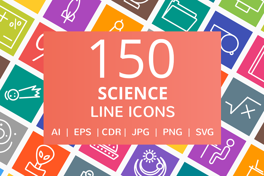 150 Science Line Icons in Graphics - product preview 8