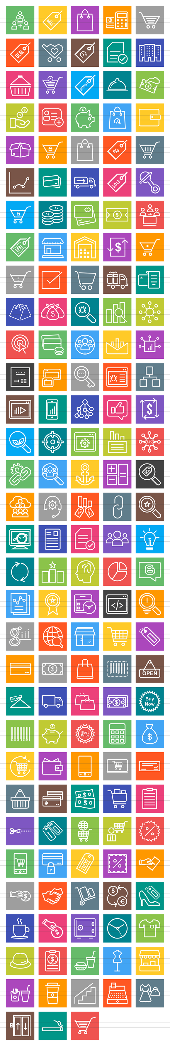158 Shopping & E-Commerce Line Icons in Graphics - product preview 1