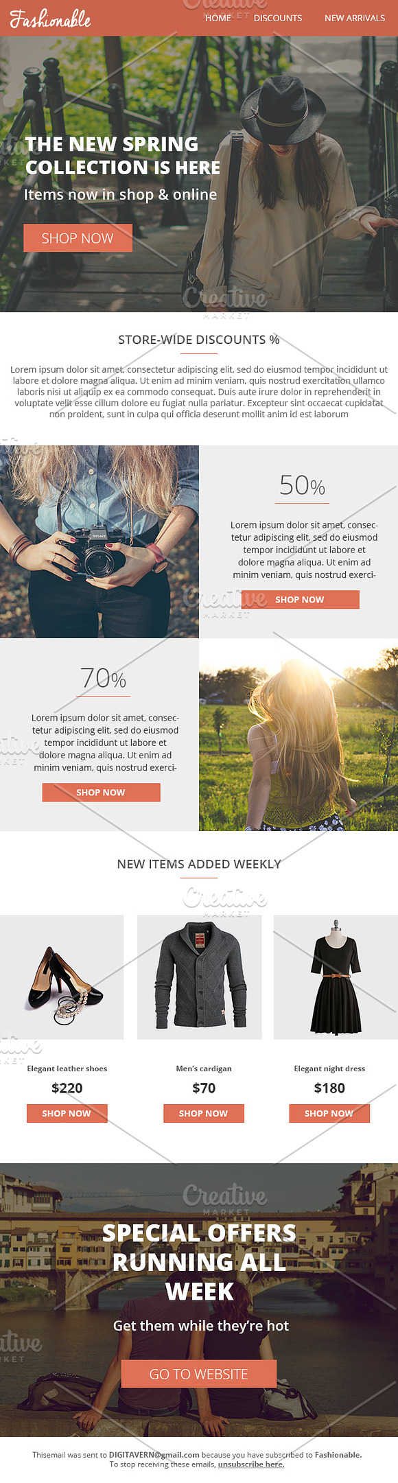 Fashionable Responsive Email Builder in StampReady Templates - product preview 1