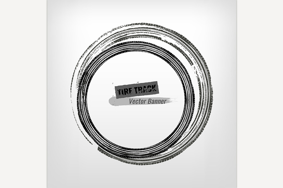 Tire track circle grunge frame in Illustrations - product preview 8