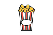 Paper glass with popcorn color icon