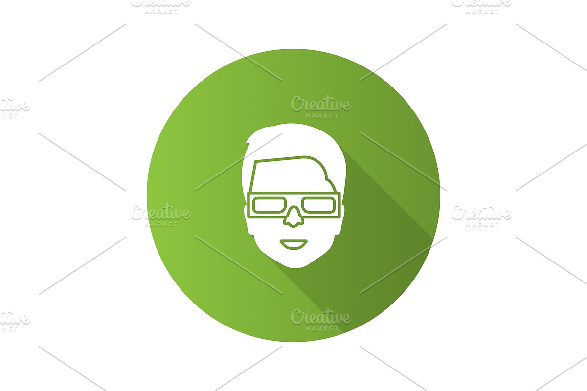 Man with polarized 3D glasses icon in Graphics - product preview 8