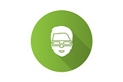 Man with polarized 3D glasses icon