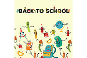 Back to school flat poster