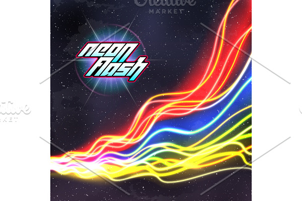 Neon lines New Retro Wave background