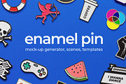 Enamel Pin Mockup Logo Bundle