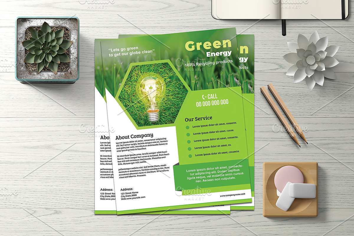 Green Energy Flyer - V844 in Flyer Templates - product preview 8
