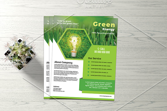 Green Energy Flyer - V844 in Flyer Templates - product preview 1