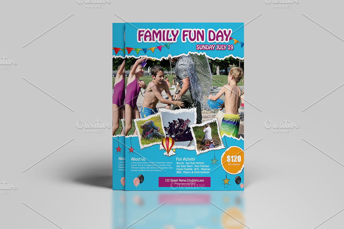 Family Fun Day Flyer V845 in Flyer Templates - product preview 8