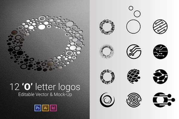 12 O Letter Logos - Vector & Mock-Up