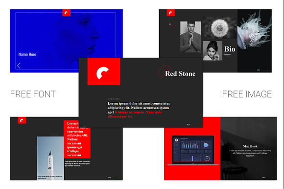 Red stone PowerPoint Template in PowerPoint Templates - product preview 1