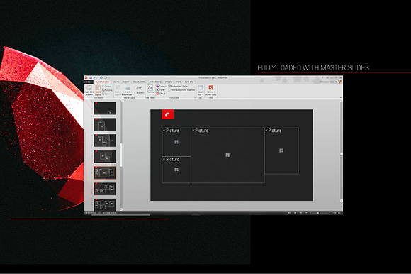 Red stone PowerPoint Template in PowerPoint Templates - product preview 3