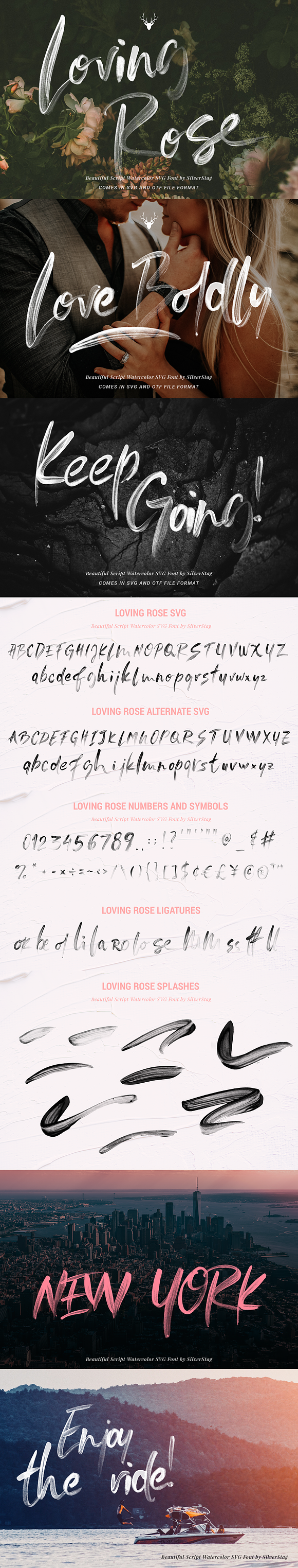Loving Rose SVG Watercolor Font in Love Fonts - product preview 11