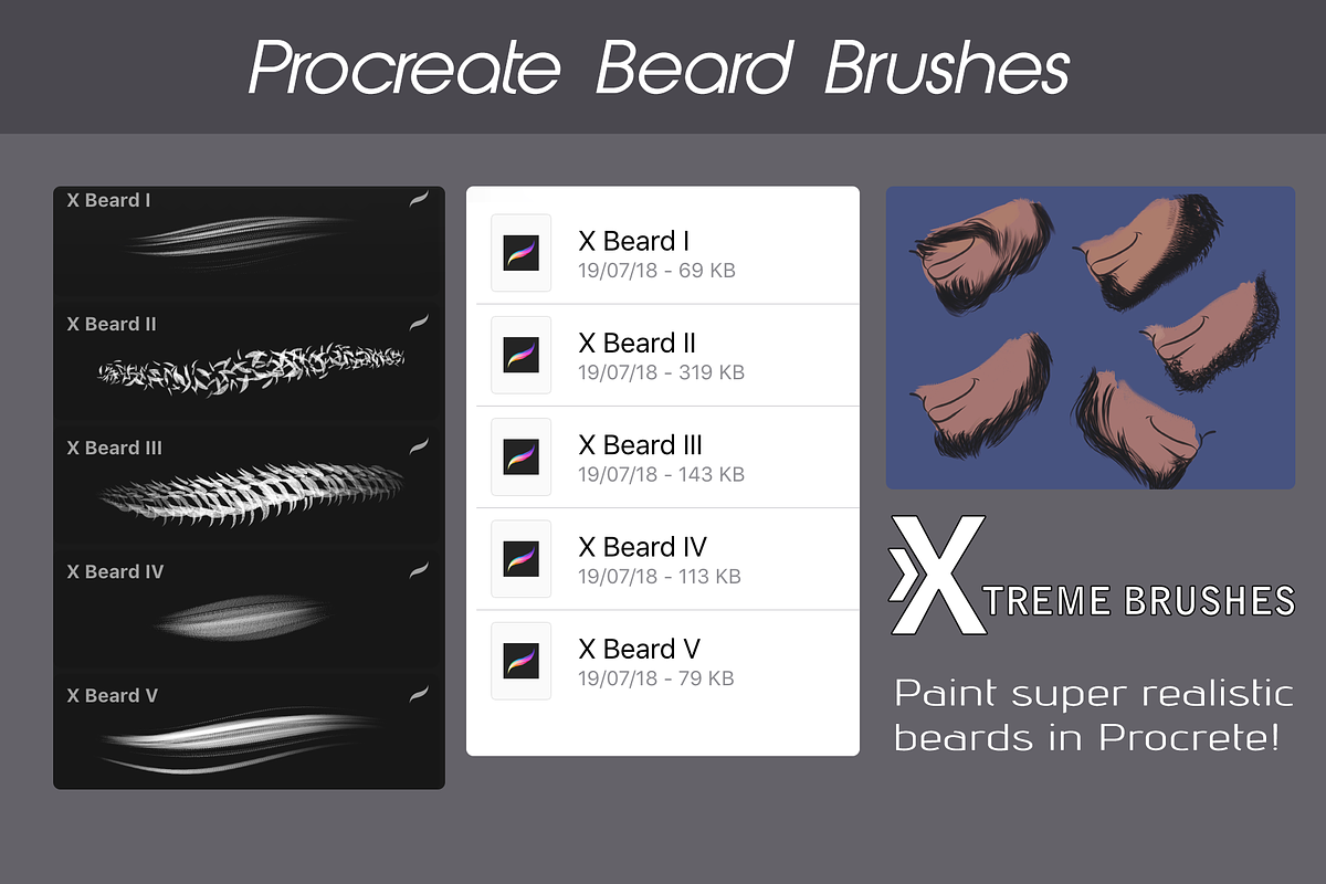 Procreate Beard Brushes in Photoshop Brushes - product preview 8