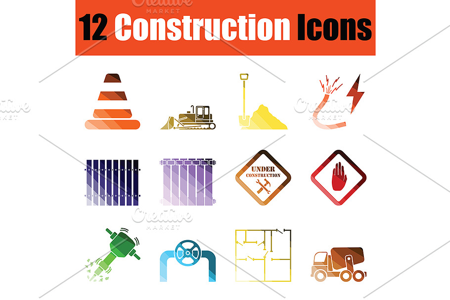 Construction icon set in Graphics - product preview 8