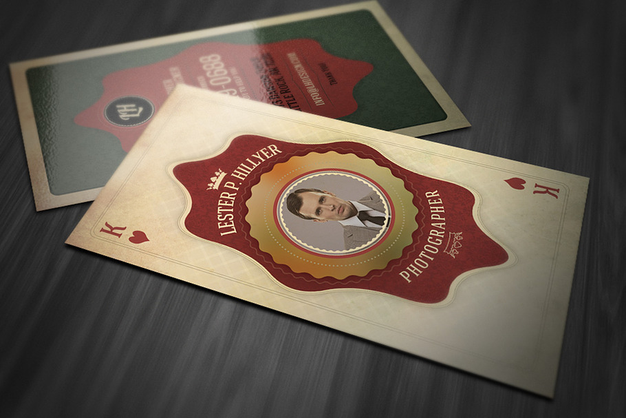 Vintage Playing Card - Business Card in Business Card Templates - product preview 8