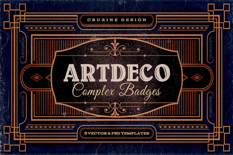 11 ArtDeco Badges & Frames