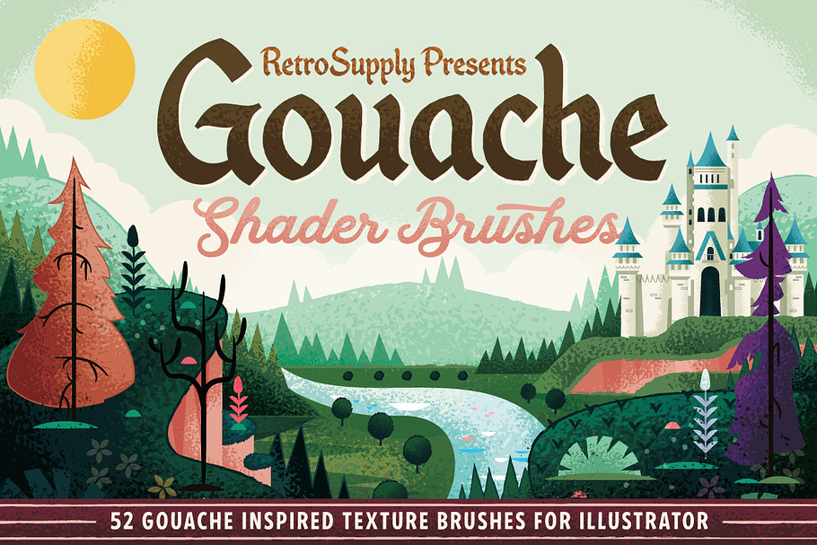 Gouache Shader Brushes | Illustrator in Photoshop Brushes - product preview 8